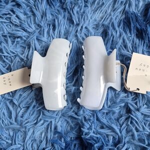 White Hair Claw Clips